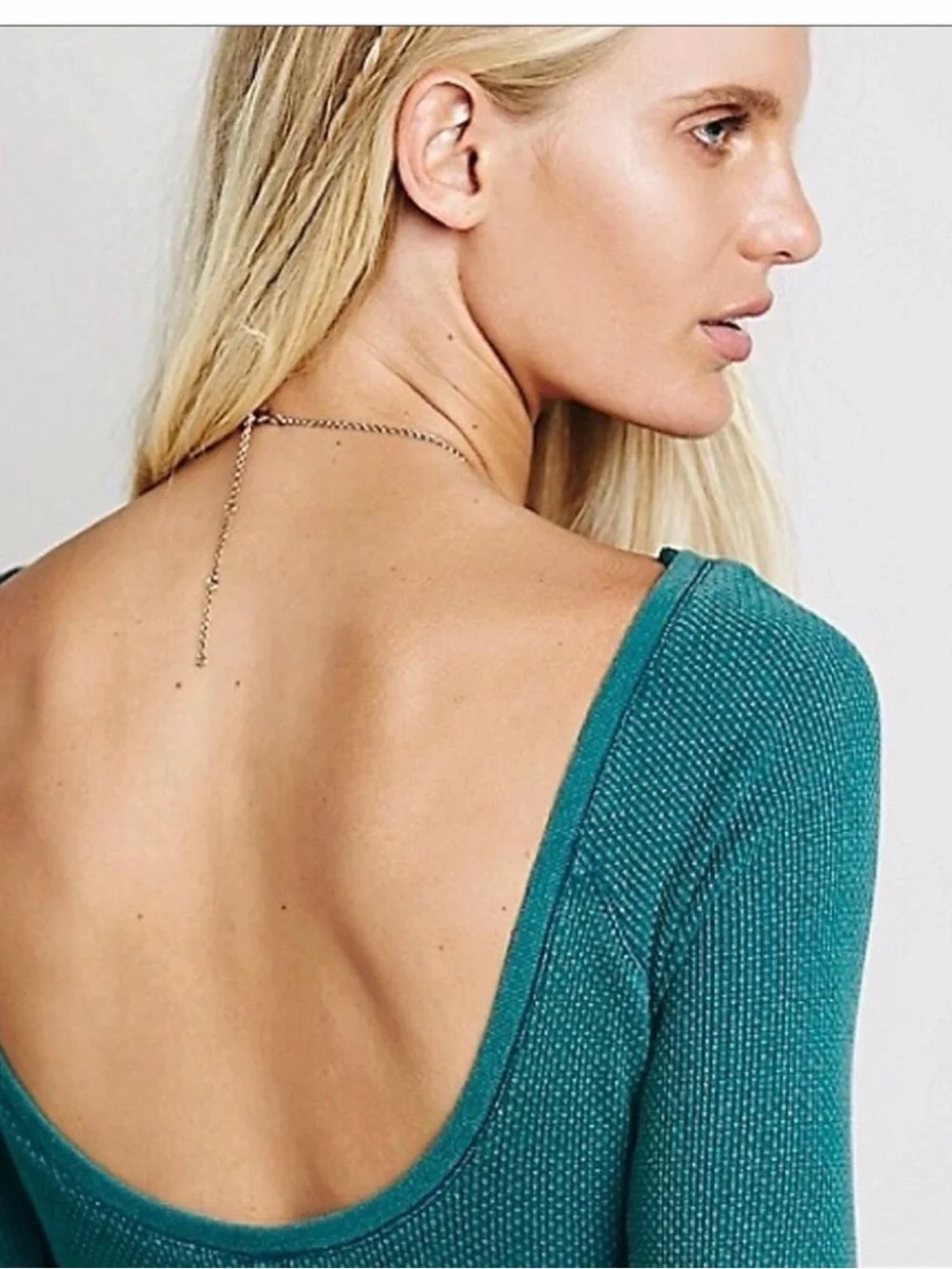 Free People Newbie Jade Bali Babe Cuff Thermal Top XS Scoop Fall Jade Granola